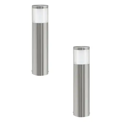 2 PACK IP44 Outdoor Pedestal Light Stainless Steel 3.7W LED Wall Post Lamp