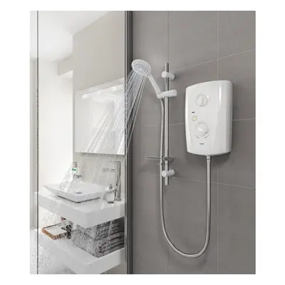 Triton T80 Pro Fit Electric Shower 8.5kW White & Chrome Modern Spray SP8008PF