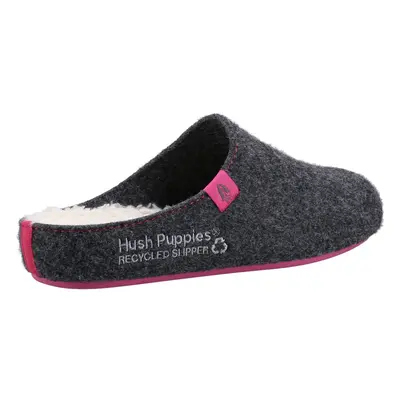 (Black, (Adults')) Hush Puppies The Good 90% Recycled RPET Polyester Women's Charcoal Slippers