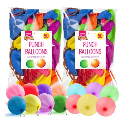 100 Large Punch Balloons for Kids by Jaunty Partyware | Ideal Party Bag Fillers for Kids | 13" P