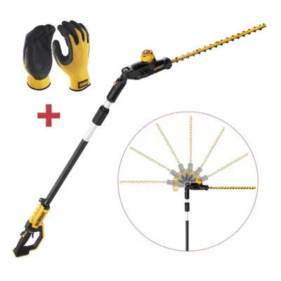 Dewalt DCMPH566N 18v XR Brushless Pole Hedge Trimmer 55cm Long Reach + Gloves