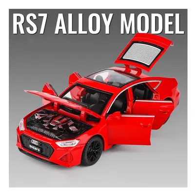 (Red) 1:32 Audi RS7 Sportback Alloy Model Car Toy Diecasts Metal Casting Sound and Light Car Toy