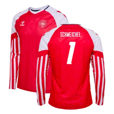 (S) Denmark Long Sleeve Home Shirt (SCHMEICHEL 1)