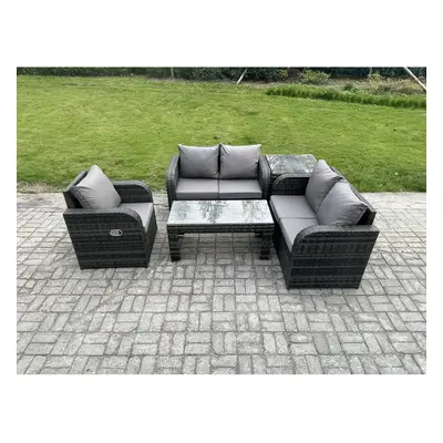 Fimous Seater Garden Furniture set Rattan Outdoor Lounge Sofa Table Chair With Tempered Glass Ta