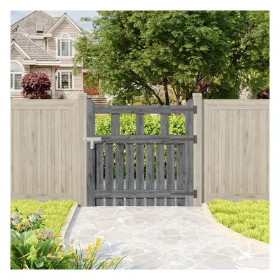 (90cm W x 90cm H) Outdoor Wooden Garden Gate Fence Door, Grey