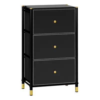 HOMCOM Chest of Drawers with Drawers for Bedroom, Living Room, Black