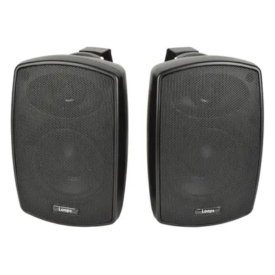 2x 4" 60W Black Outdoor Rated Speakers OHM Weatherproof Wall Mounted HiFi