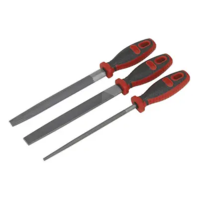 3 Piece Engineers 200mm File Set - Flat Half-Round and Round - Double Cut