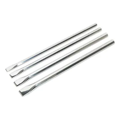 4 Piece 350mm Extra-Long Chisel Set - Hardened & Tempered - Chromoly Steel