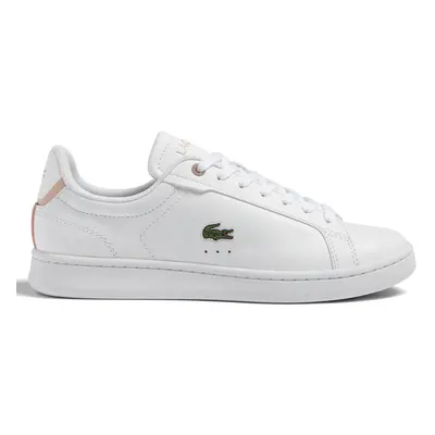 (UK 7, White/Light Pink) Lacoste Womens Carnaby Pro BL 1 SFA Court Croc Logo Leather Trainers