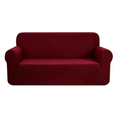 (burgundy, Seater) Thick Elastic Sofa Cover Slipcover For Living Room Stretch Polar Fleece Armch