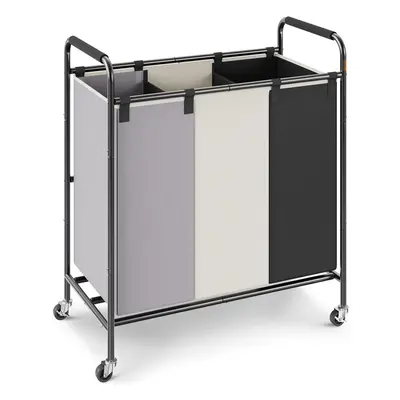 VEVOR 3Section Laundry Basket Heavy Duty Laundry Hamper Storage Organizer Laundry Sorter Cart wi