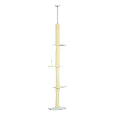 PawHut 260cm Height Adjustable Floor-To-Ceiling Cat Tower w/ Anti-Slip Kit