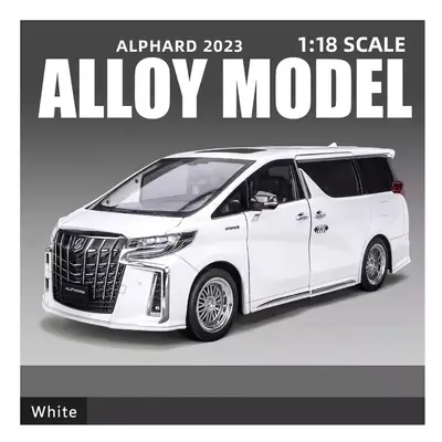 (White) 1:18 Alphard Alloy Car Model Simulation Sound And Light Pull Back Toy Car Metal Mpv Busi