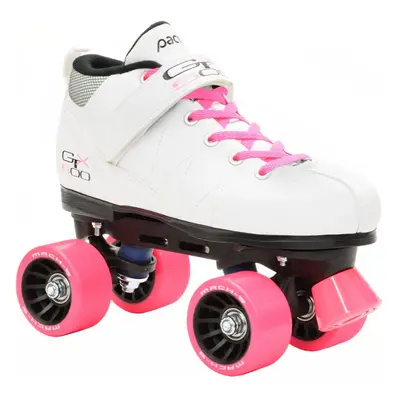 Pacer Mach5 White Pink Skates Mach5 GTX500 Quad Roller Skates Mens Ladies