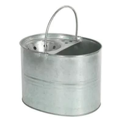 13 Litre Heavy Duty Galvanized Mop Bucket - Mop Head Wringer - Carry Handle