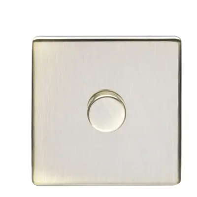 1 Gang Rotary Dimmer Switch Way LED SCREWLESS ANTIQUE BRASS Light Dimming Wall