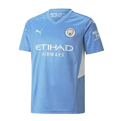 MCFC HOME Shirt Jr wSponsor Logo Team Light Bluepuma White 56Y