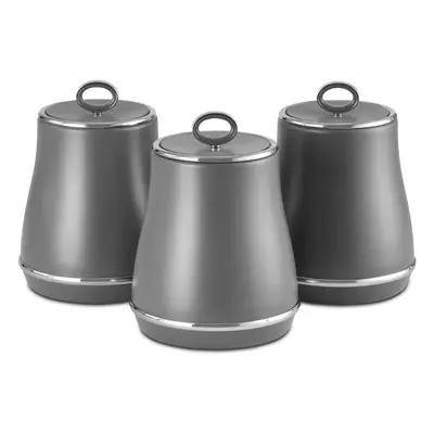 Tower Renaissance Grey Tea, Coffee & Sugar Storage Canisters T826176GRY. Matching Set of Kitchen