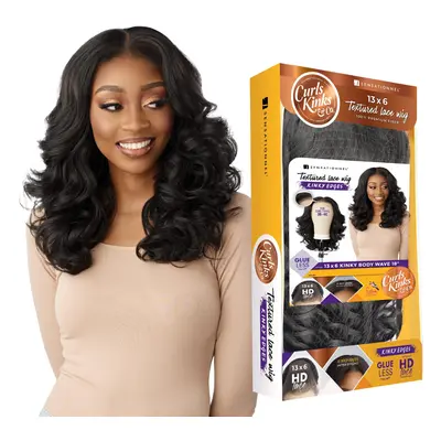 Sensationnel Kinky Edge 13x6 Lace Wigs - Kinky Edge Body Wave 18-inch