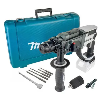 Makita DHR202Z White 18v SDS Hammer Drill Function + x Bits Chisel + Chuck