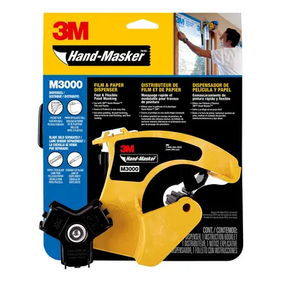 Hand-Masker M3000 tool for masking film and paper, all tapes widths, dispenser without blade, Ye