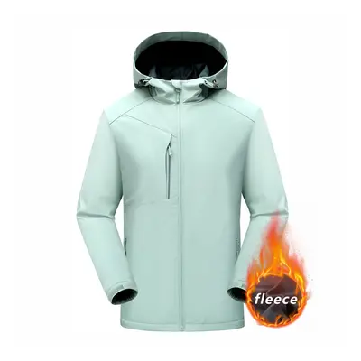 (Water green, 4XL) Men's Winter Inner Fleece Waterproof Jacket Custom Printing Embroidery Logo O