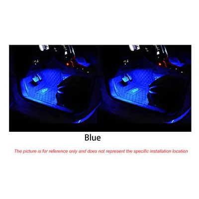 (blue) 2Pc LED Footwell Light Courtesy Door Light Trunk Glove Box Lamp For Skoda