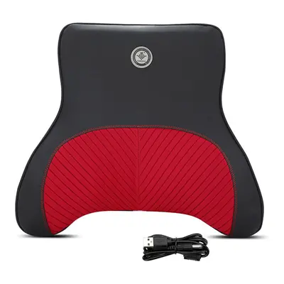 (Massage-Red-Waist) Car Neck Massage Pillow Lumbar Support Cushion Auto Seat Travel Relax