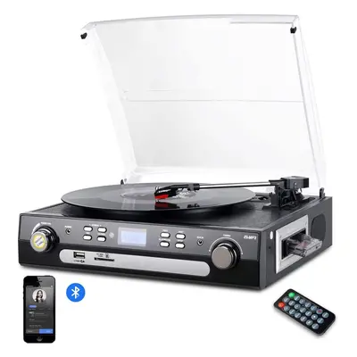 Vinyl Record Player, Bluetooth Turntable with Stereo Speakers