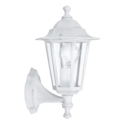 IP44 Outdoor Wall Light White Aluminium Lantern x 60W E27 Bulb Porch Lamp Up