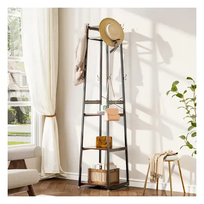 Industrial Style Clothing Rack with Tiers of Shelves