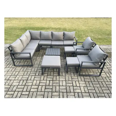 Fimous Seater Outdoor Lounge Corner Sofa Set Aluminum Garden Furniture Sets with Square Coffee T