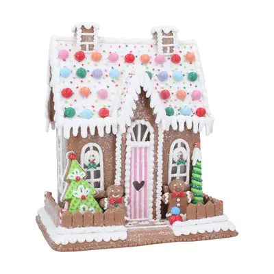 Light Up Gingerbread House | LED Christmas Ornament Candy House Decoration 29cm