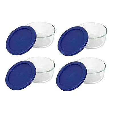 Pyrex Blue Storage Cup Round Dish Clear Lid Pack of Containers