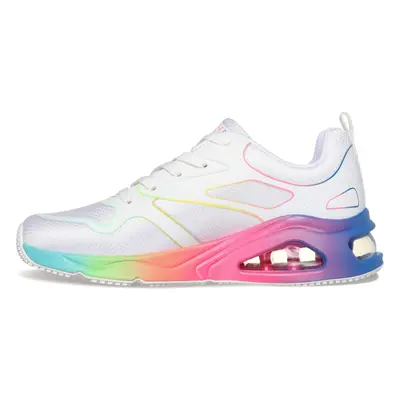 Skechers Women's TRES-AIR UNO-Rainbow Roads Sneaker White Mulit