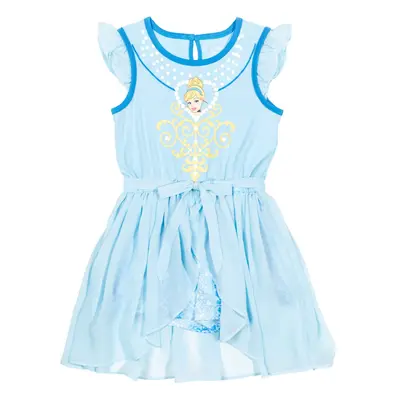 Disney Princess Cinderella Little Girls Sleeveless Romper With Skirt Overlay