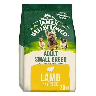 7.5kg James Wellbeloved Natural Small Breed Adult Dry Dog Food Lamb & Rice