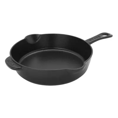 STAUB Fry Pans Cast Iron 8.5-inch Traditional Deep Skillet-Black