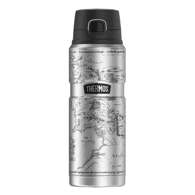 The Lord of The Rings Metallic Middle Earth Map THERMOS STAINLESS KINg Stainless Steel Drink Bot