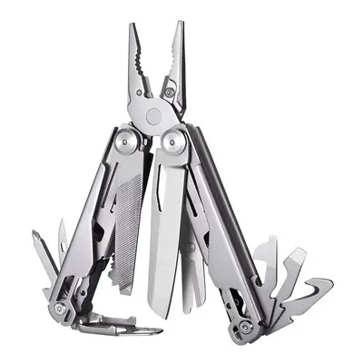 (Silver) Multifunctional Pliers Outdoor Home Compact Portable Emergency Folding Knife Pliers Wre