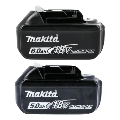 Genuine Makita 18V Batteries - 1x 6.0Ah BL1860 1x 5.0Ah BL1850 LXT Star Battery