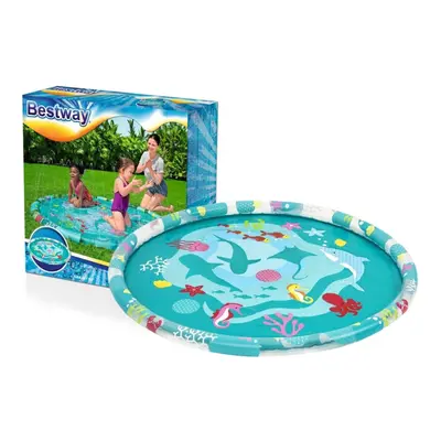 165cm Inflatable Kids' Paddling Pool with Fountain & Sea Print