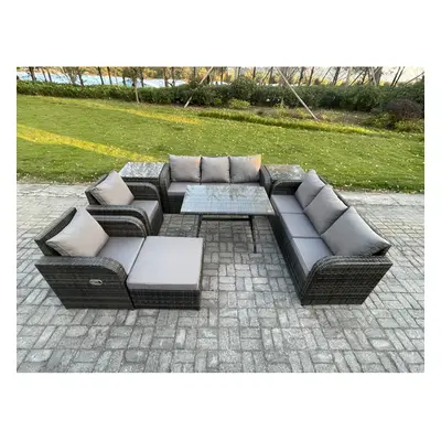 Fimous Seater Rattan Outdoor Garden Furniture Sofa Set Patio Table & Chairs Set with Seater Sofa