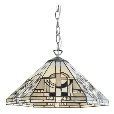 Tiffany Glass Hanging Ceiling Pendant Light Chrome Chain Lamp Shade i00139