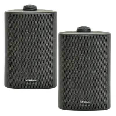 (PAIR) 2x 6.5" 120W Black Outdoor Rated Speakers Wall Mounted HiFi 8Ohm & 100V