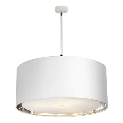 4 Bulb Ceiling Pendant Light Fitting White Highly Polished Nickel LED E27 60W