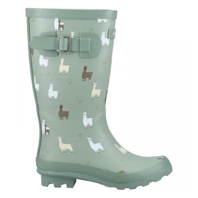 (4 (Adults'), Alpaca) Farmyard Junior Alpaca Kids Fun Print Wellingtons