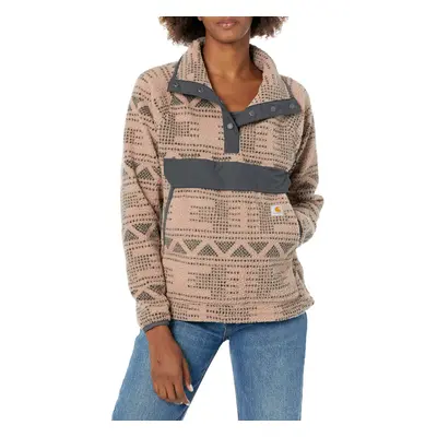 Carhartt Womens Relaxed Fit Fleece Pullover Outerwear Warm Taupe Geo