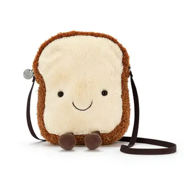 Jellycat Amuseable Toast Plush Bag Crossbody Purse with Zip Top Gifts for Kids Girls Tweens and 